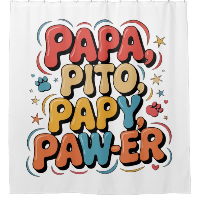 Cortina De Ducha Papa Pito Pappy Pawer (Anverso)