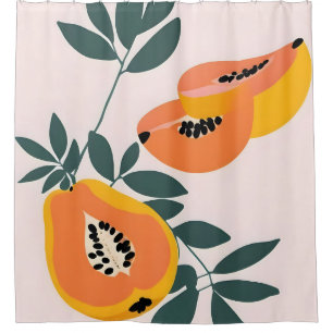 Cortina De Ducha ¡PAPA-YAY! Papaya Fruta Tropical