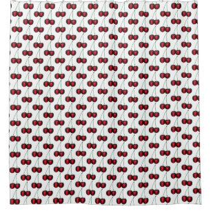Cortina De Ducha Papel de cerezas maduras de verano de cerezo rojo