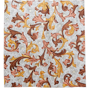 Cortina De Ducha Papel de escritorio vintage - Patrón floral del si