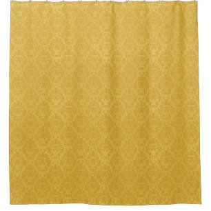 Cortina De Ducha Papel pintado floral de oro de lujo