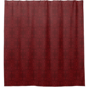 Cortina De Ducha Papel pintado floral rojo detallado