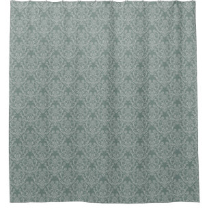 Cortina De Ducha Papel pintado floral verde