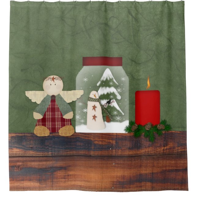 Cortina de ducha para Navidades de país (Anverso)