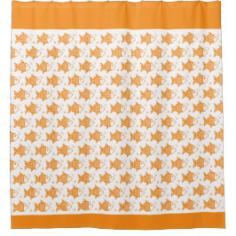 Cortina de ducha para peces naranjas