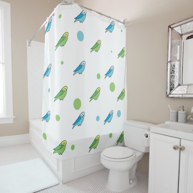 Cortina De Ducha Parakeet Shower Curtain (In situ)