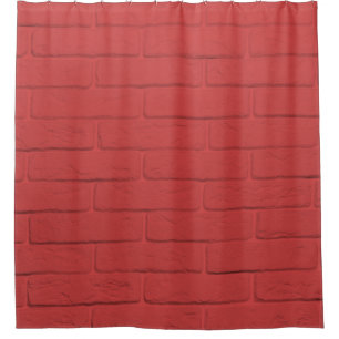 Cortina De Ducha pared de ladrillo rojo