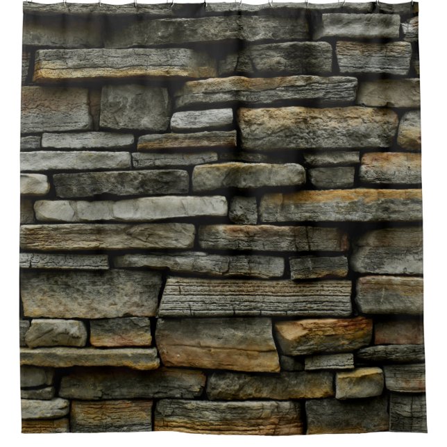 Cortina De Ducha Pared de piedra (Anverso)