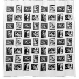 Cortina De Ducha Parejas románticas postal vintage negro y blanco