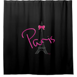Cortina De Ducha París, Francia, Torre Eiffel con arco rosa, modern