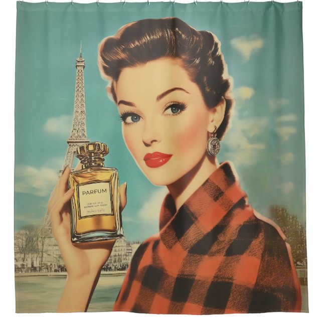 Cortina De Ducha Paris Perfume Ad Elegance (Anverso)