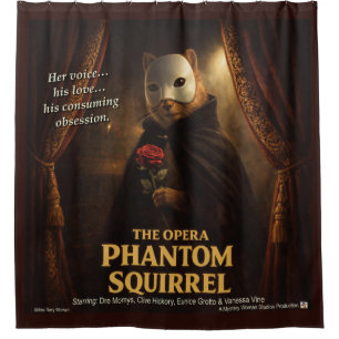 Cortina De Ducha Parodia de la Ópera del Fantasma de la Ardilla