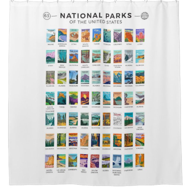 Cortina De Ducha Parques nacionales de Estados Unidos  (Anverso)