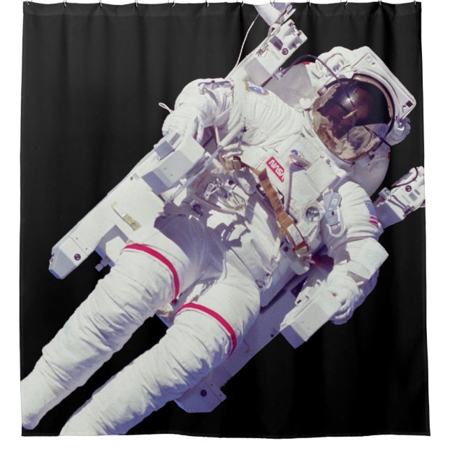 Cortina De Ducha Paseo espacial con mochila propulsora de astronaut (Anverso)
