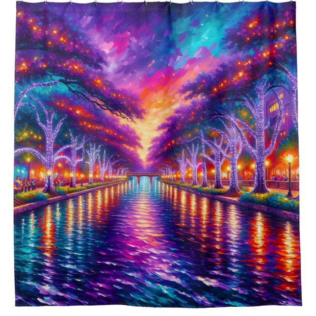 Cortina De Ducha "Paseo fluvial encantado: Soplo nocturno de San An (Anverso)
