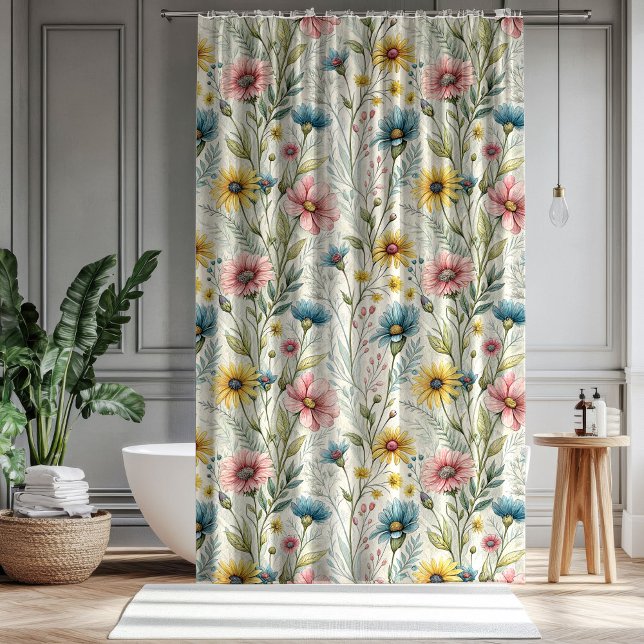 Cortina De Ducha Pastel Garden Curtain Anniversary Gift for Two (Pastel Garden Curtain Anniversary Gift for Two)