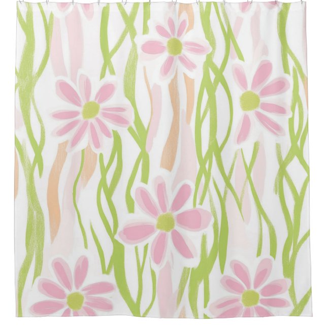 Cortina De Ducha Pastel Retro Floral (8) (Anverso)
