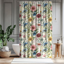 Cortina De Ducha Pastel Wildflower Curtain Gift for Parents’ Love