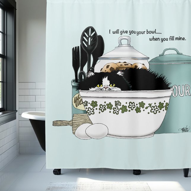 Cortina De Ducha Pastry Cat Blue (Subido por el creador)