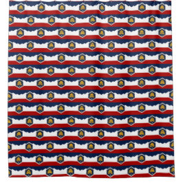 Cortina De Ducha Patriotic Shower Curtain with Flag of Utah, USA