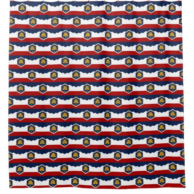 Cortina De Ducha Patriotic Shower Curtain with Flag of Utah, USA (Anverso)