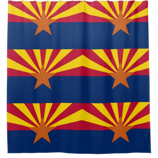 Cortina de ducha patriótica con bandera de Arizona (Anverso)