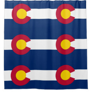Cortina de ducha patriótica con bandera de Colorad