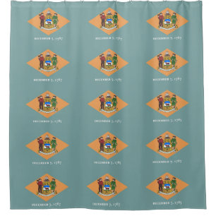 Cortina de ducha patriótica con bandera de Delawar