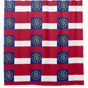 Cortina de ducha patriótica con bandera de Georgia