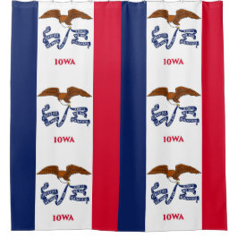 Cortina de ducha patriótica con la bandera de Iowa