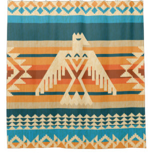 Cortina De Ducha Patrón abstracto sin fisuras de estilo navajo con