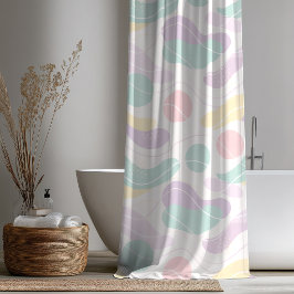 Cortina De Ducha Patrón abstracto sin fisuras de pastel con ondas y