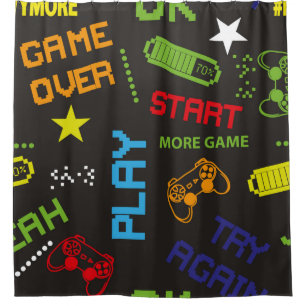 Cortina De Ducha patrón abstracto sin fisuras en el estilo de juego