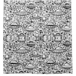 Cortina De Ducha Patrón Alien