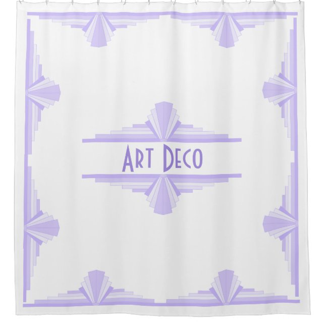 Cortina De Ducha Patrón art decó en Lilac (Anverso)