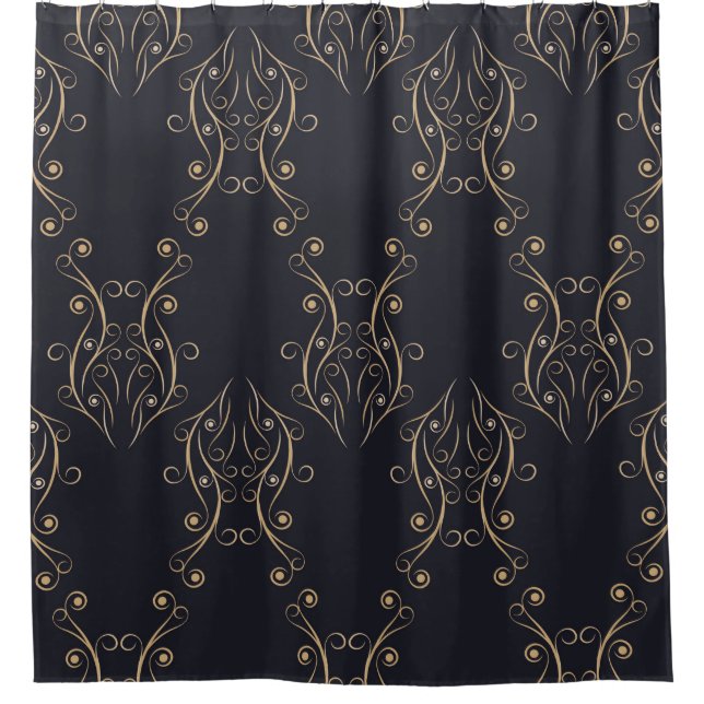 Cortina De Ducha Patrón Art Decó sin inconvenientes. Fondo de cosec (Anverso)