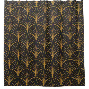 Cortina De Ducha Patrón Art Déco Vintage Sin Maravilla. Decoraci