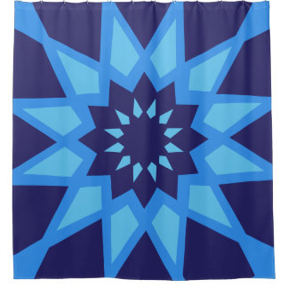 Cortina De Ducha Patrón azul marroquí