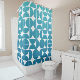 Cortina De Ducha Patrón azul negrita MCM