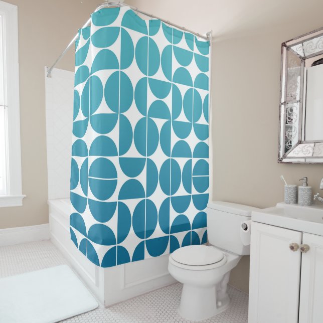 Cortina De Ducha Patrón azul negrita MCM (In situ)