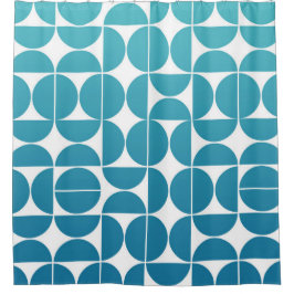 Cortina De Ducha Patrón azul negrita MCM