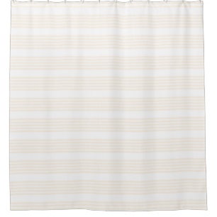 Cortina De Ducha Patrón beige y blanco de cinco rayas