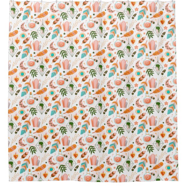 Cortina de ducha patrón Boho (Anverso)