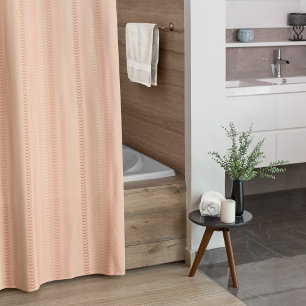 Cortina De Ducha Patrón Boho Herringbone, Naranja rosa elegante