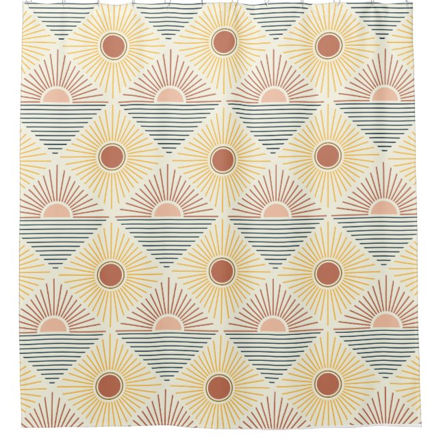 Cortina De Ducha Patrón Boho Sun (Anverso)