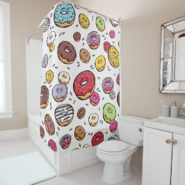 Cortina De Ducha Patrón continuo de donas