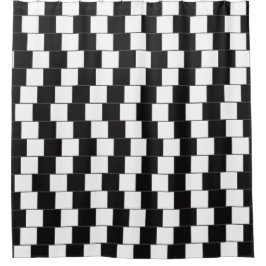 Cortina De Ducha Patrón controlado Ilusión óptica en blanco y negro