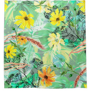 Cortina De Ducha Patrón de acuarela creativo y transparente de las