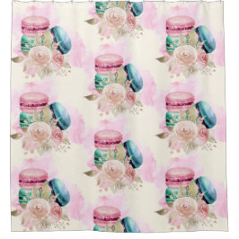 Cortina De Ducha Patrón de acuarela de aromas y flores coloridas
