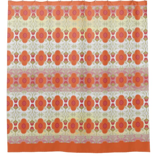 Cortina De Ducha Patrón de acuarela floral (Anverso)